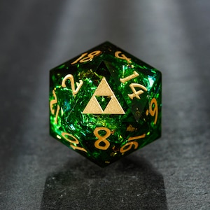 Dark Green Glitter All Zelda Dice Set image 2