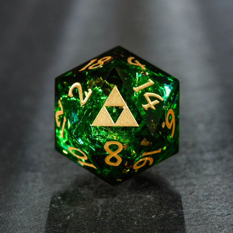 Dark Green Glitter All Zelda Dice Set image 2