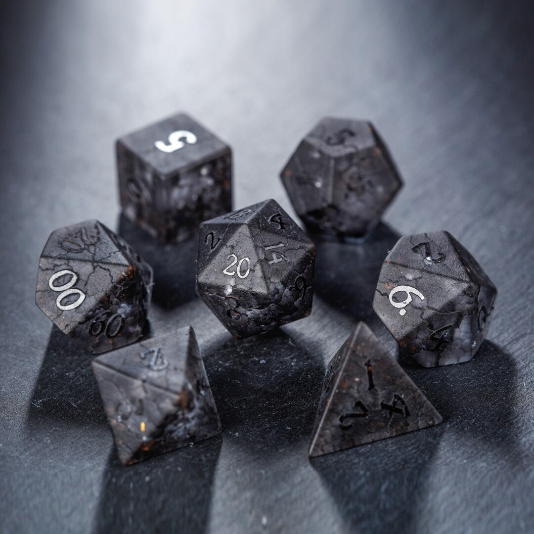 Raised Black Lightning Glass Dice Set Etsy UK