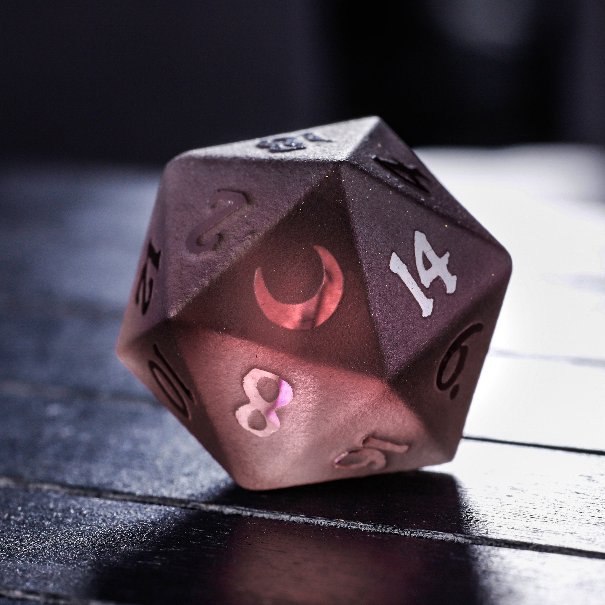 Raised Purple Glass DnD Dice Set Moon Dice Etsy