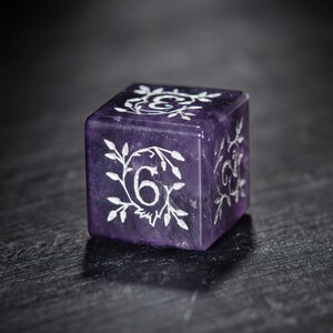 Amethyst Gemstone Plant Vine Motif Dice Set image 3