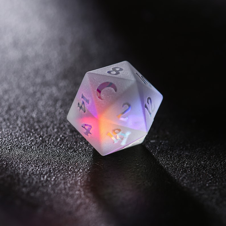 Raised Fantastic Glass Moon Dice Set Only D20