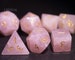 Rose Quartz Gemstone DnD Dice Set All Number Dice 