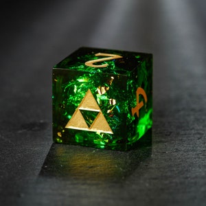 Dark Green Glitter All Zelda Dice Set image 3