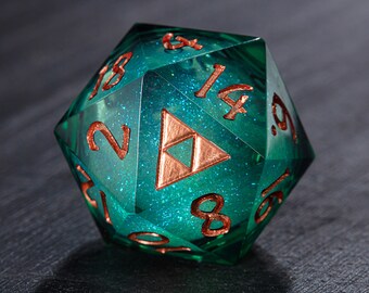 Green Liquid Core Galaxy Dice All Zelda Dice Set