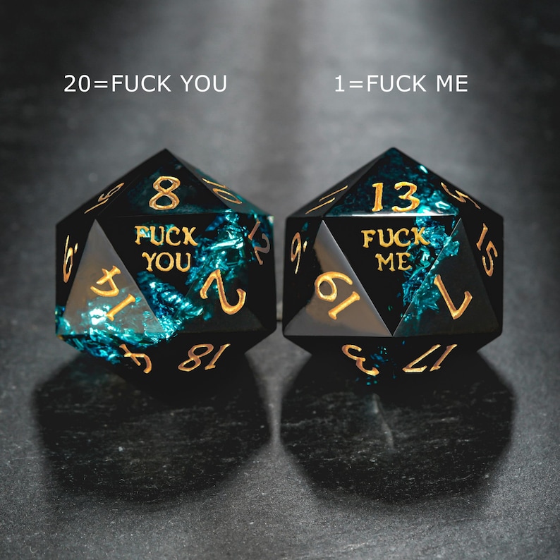 Blue Tinsel F Word Dice Set image 3