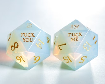 Opalite Gemstone F Word Dice Set