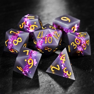 Purple Goldleaf Dice Set