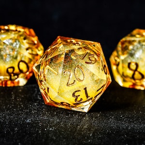 Yellow Sand Liquid Core Dice Set