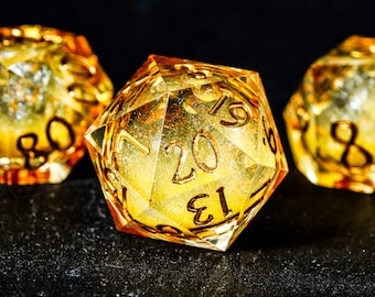 Yellow Sand Liquid Core Dice Set