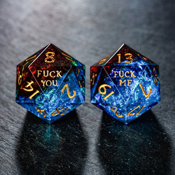 Blue Galaxy F Word Dice Set