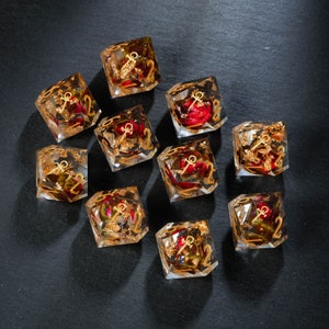 Rose Bud Glitter Vampire Dice D10 zdjęcie 4