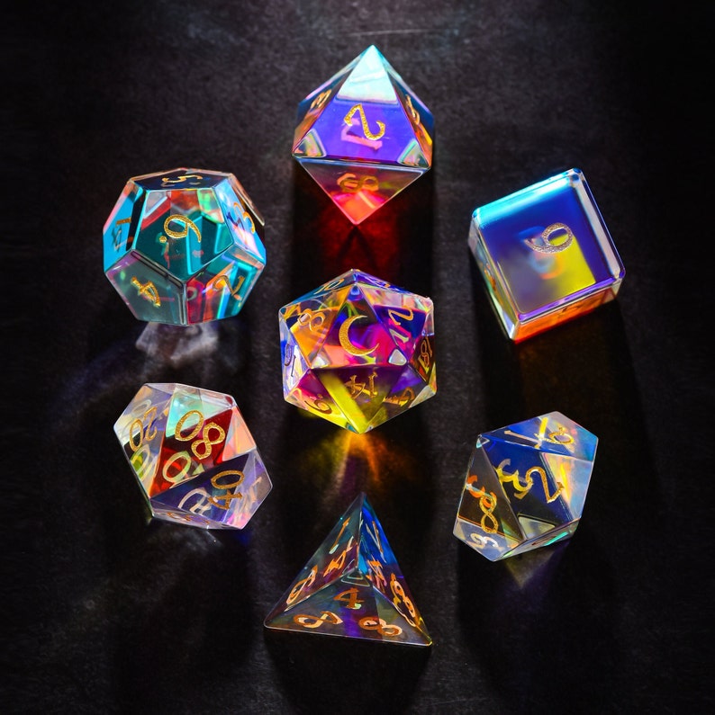 Fantastic Glass DnD Dice Set Moon Dice 