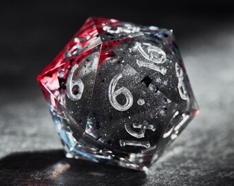 Silver Black Liquid Core Dice Set