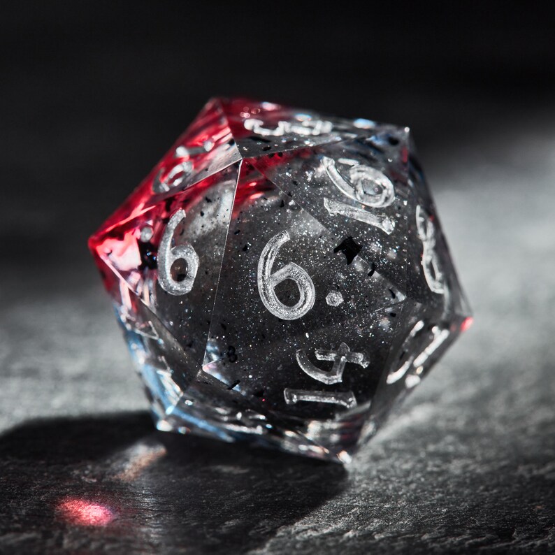 Silver Black Liquid Core Dice Set Only D20