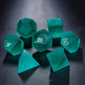 Raised Green Glass Dice Set