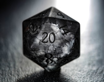 Black Lightning Glass Black Number Dice Set