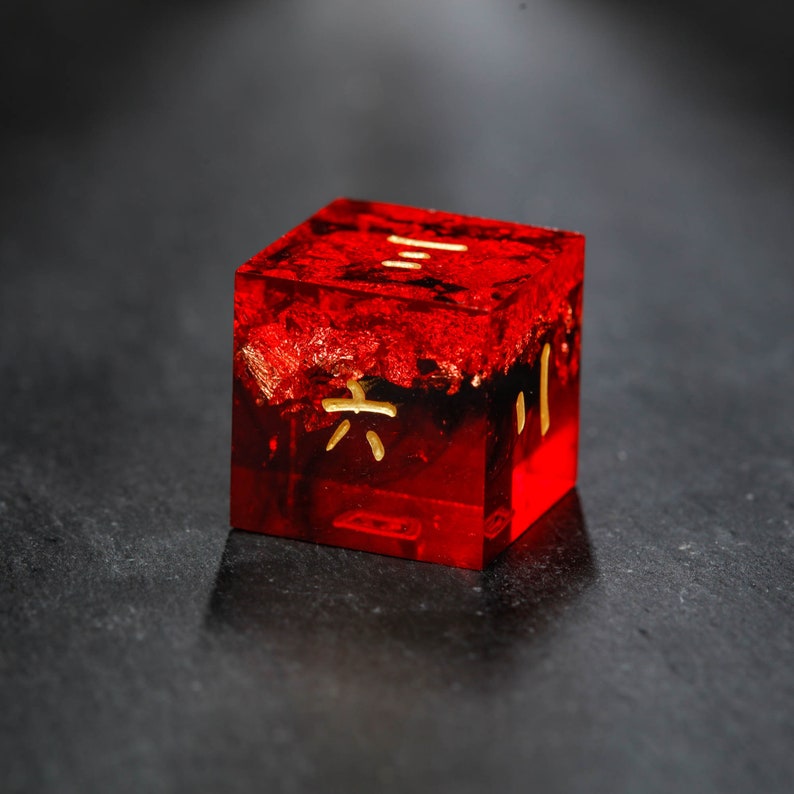 Black Red Kanji Dice Set image 3