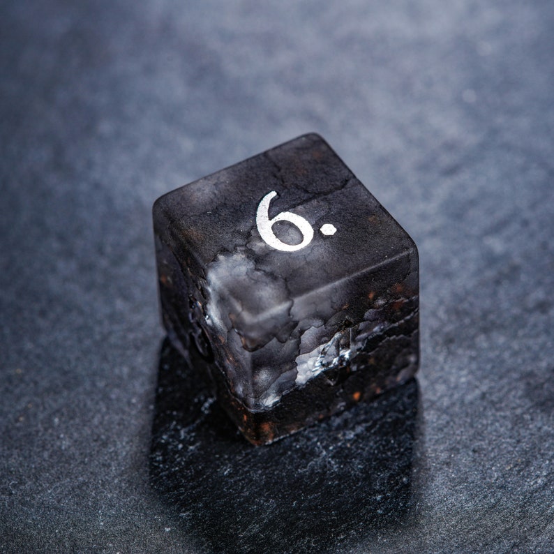 Raised Black Lightning Glass Dice Set Etsy