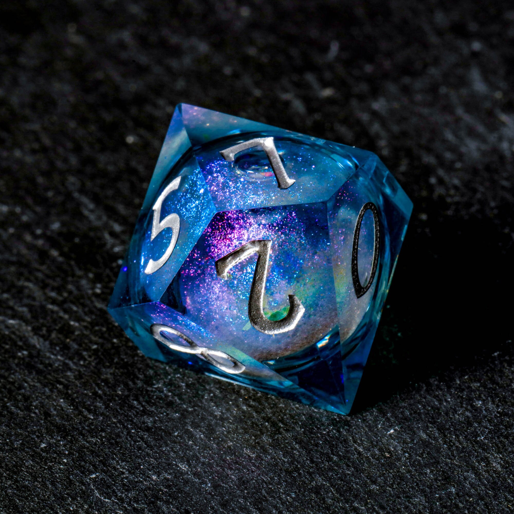 Dark Blue Liquid Core Resin Dnd D&D Dice Set Etsy Australia
