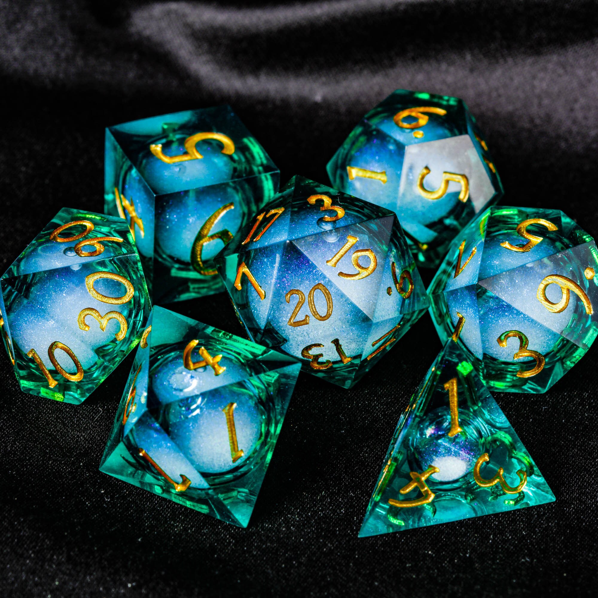 Green Liquid Core Resin Dnd D&D Dice Chonk D20 Etsy