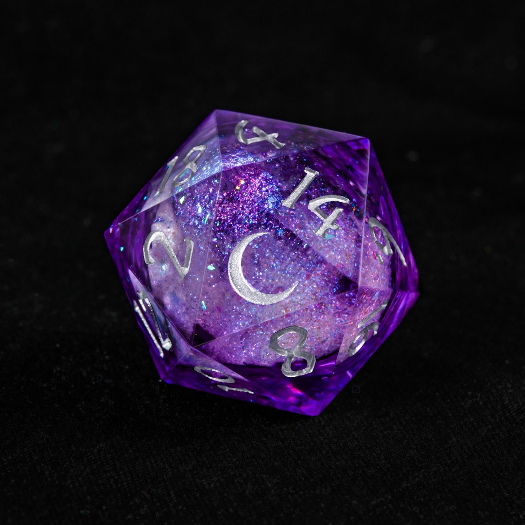 Purple Liquid Core Galaxy Dice Moon Dice Set Etsy