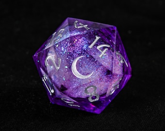 Jeu de dés lune Galaxy Core liquide violet