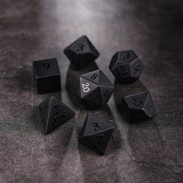 Raised Obsidian Gemstone Dice Set