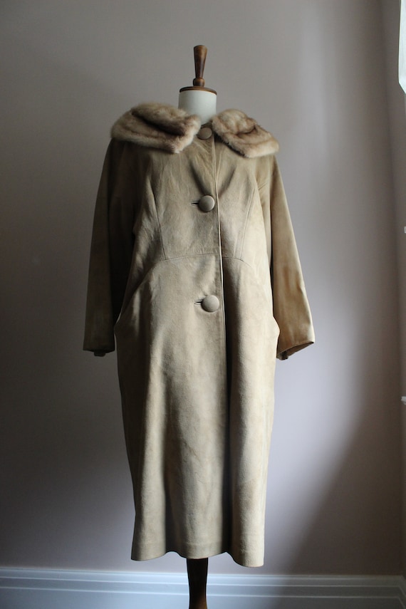 1950's Saks Fifth Avenue Suede and Fur Coat