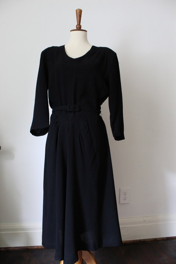 1940's Handmade Black Dress