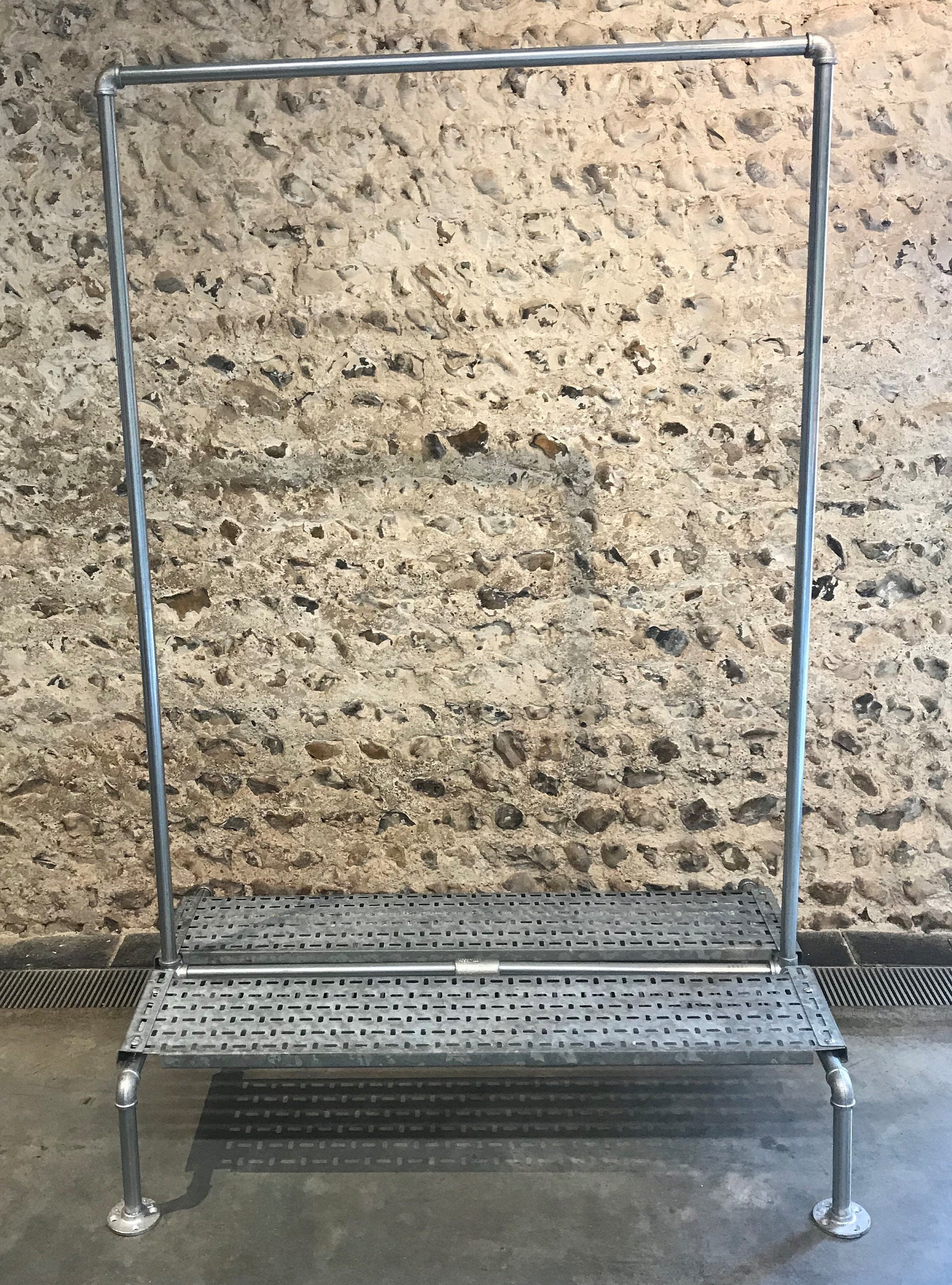 Metal Pipe Clothes Rack Stand Galvanised or Black Pipe Etsy UK