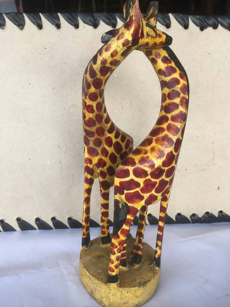 Giraffe Wood carving African Wooden Giraffe Hand carved Etsy