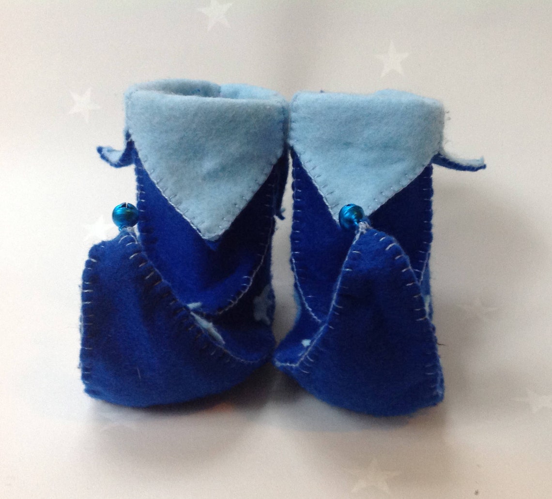 Elf shoe ornament. Handmade felt novelty Christmas