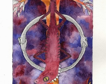 The Hanged Man - Herpetology Tarot Print