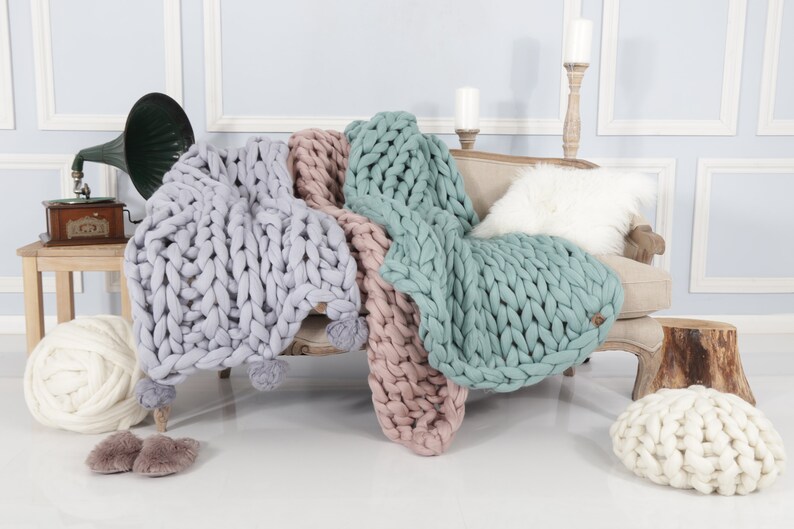 hand knit blanket for sale
