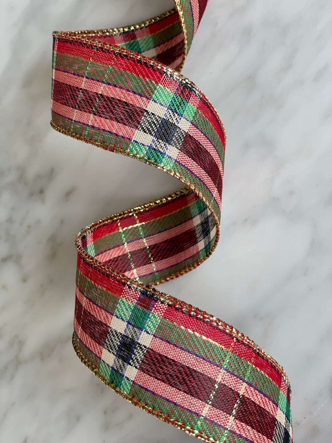 Extra Large Ribbons Plaid Christmas Ribbon: Extra Wide Wired Craft Ribbon - Etsy