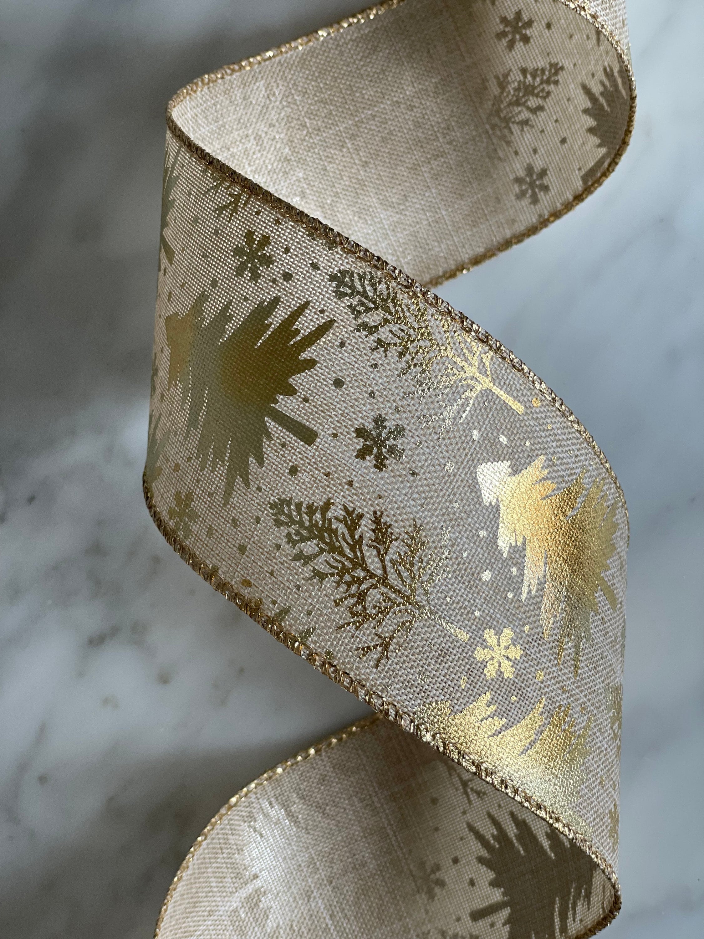 Wired Christmas Ribbon: Extra Wide Holiday Craft Ribbon - Etsy