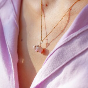 Hamsterhangerketting - Handgemaakte lampworkbedel, Hmaster Keepsake-ketting, perfect cadeau voor hamsterliefhebbers!