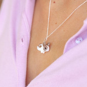 Brown Spotted Bunny Pendant Necklace - Handmade Lampwork Charm