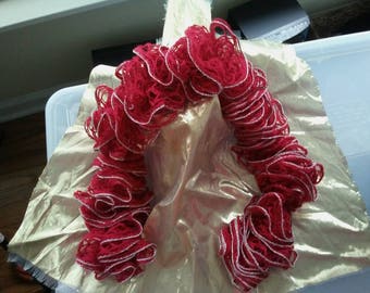 Red handmade scarf