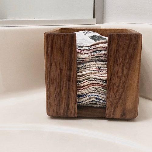 Facial Square Holder Wooden Reusable Cotton Round Holder Etsy