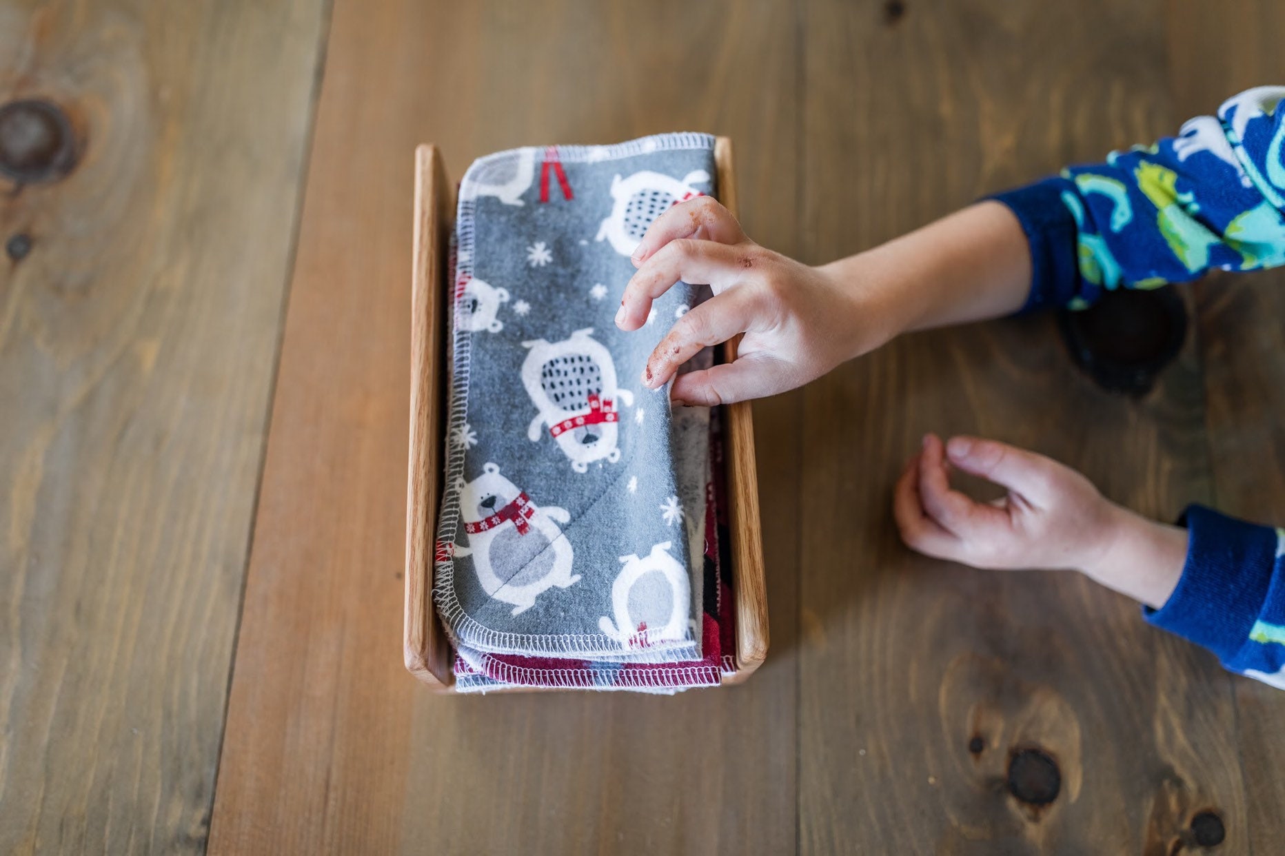 Cloth Napkin Holder Reusable Napkin Holder Sustainable Wood Etsy