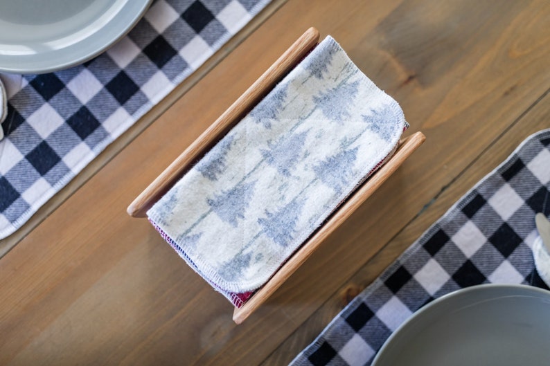 Cloth Napkin Holder Reusable Napkin Holder Sustainable Wood Etsy