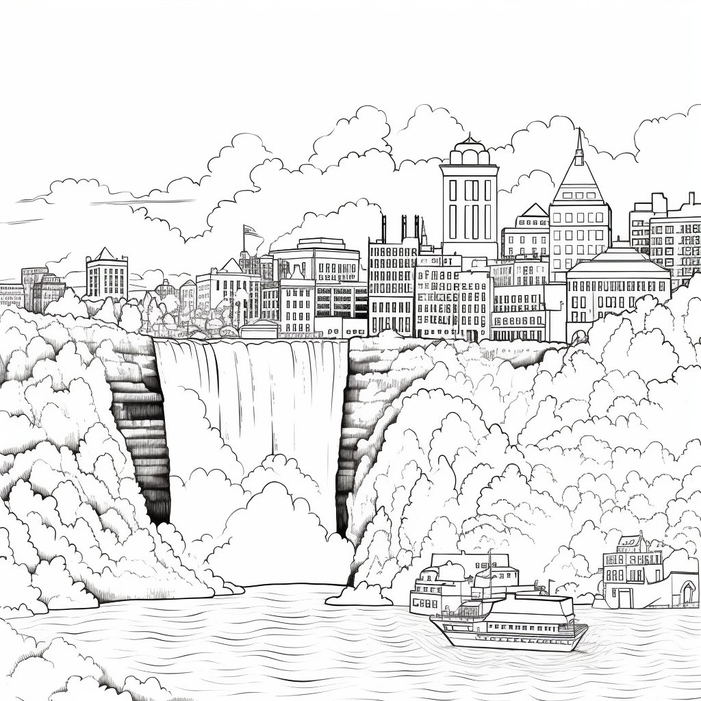 Niagara Falls Coloring Pages - Etsy