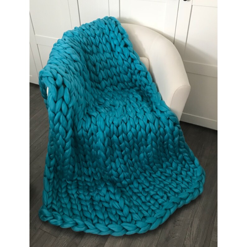 Vegan Chunky Knit Blanket custom arm knit blankets Free Etsy