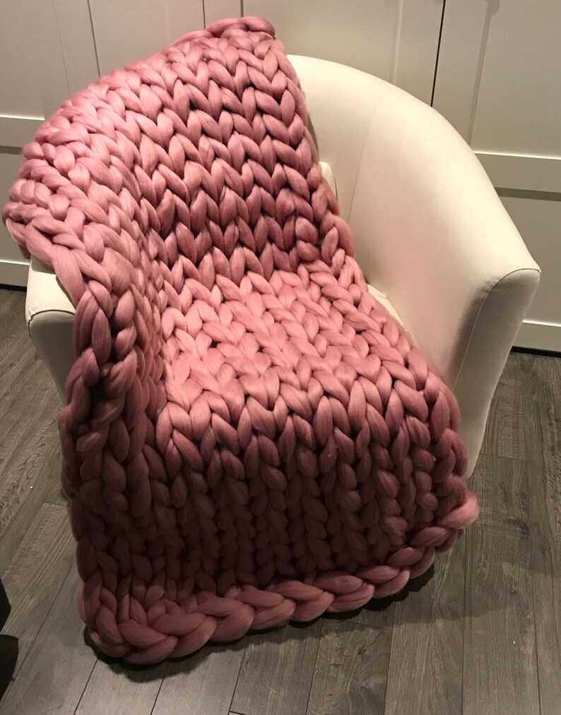 Vegan Chunky Knit Blanket custom arm knit blankets Free Etsy