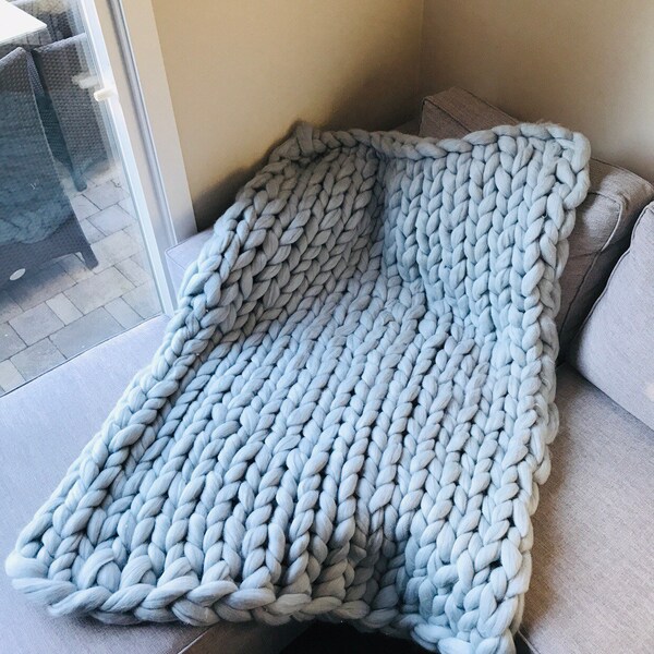 Chunky Knit Blanket Etsy Canada