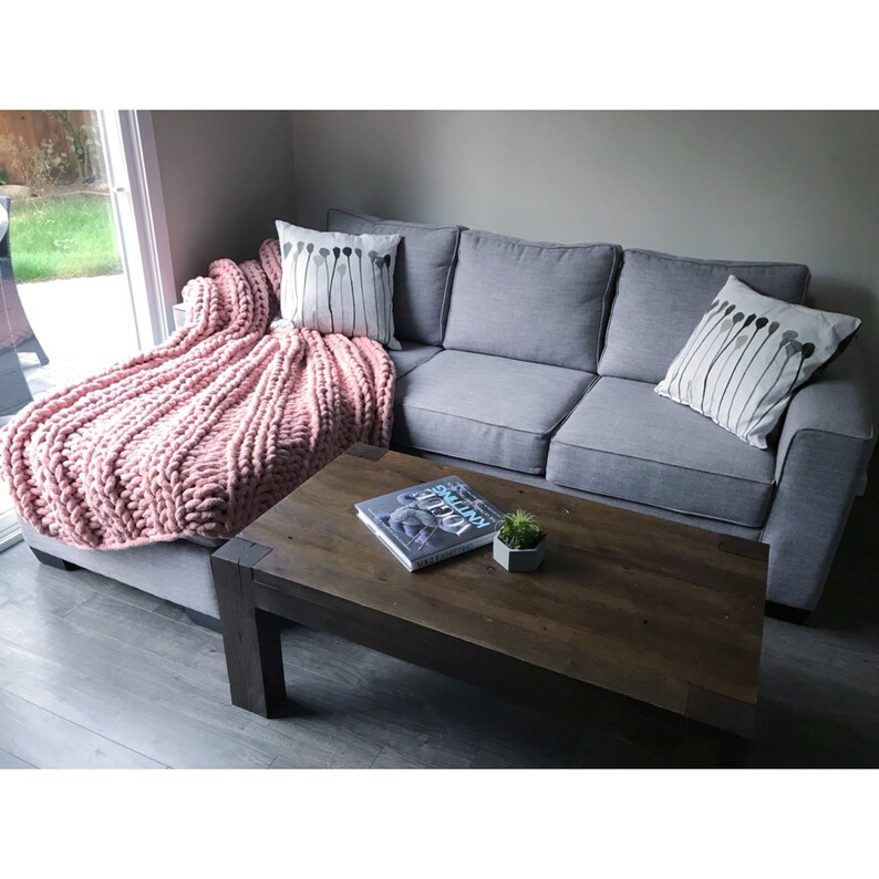 DIY Chunky Knit Chenille Blanket Kit Chenille Yarn for Arm Etsy