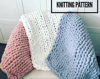 The Big Knit Chenille Blanket Knitting Pattern