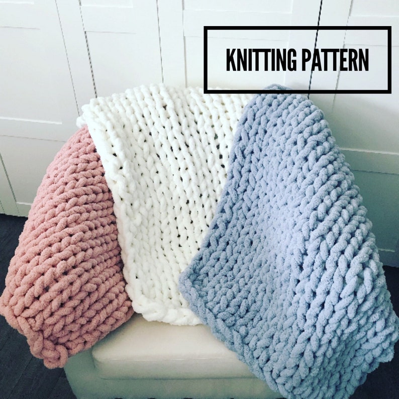 The Big Knit Chenille Blanket Knitting Pattern - Etsy